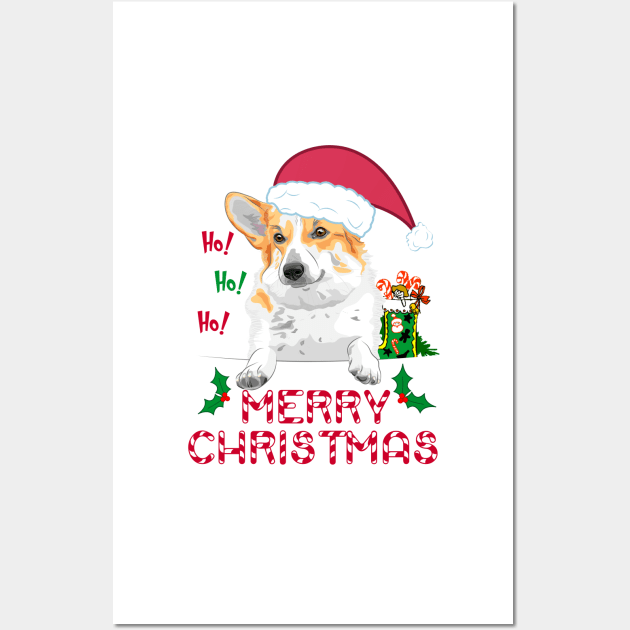 Merry Christmas Pembroke Welsh Corgi! Especially for Corgi Dog Lovers! Wall Art by rs-designs
